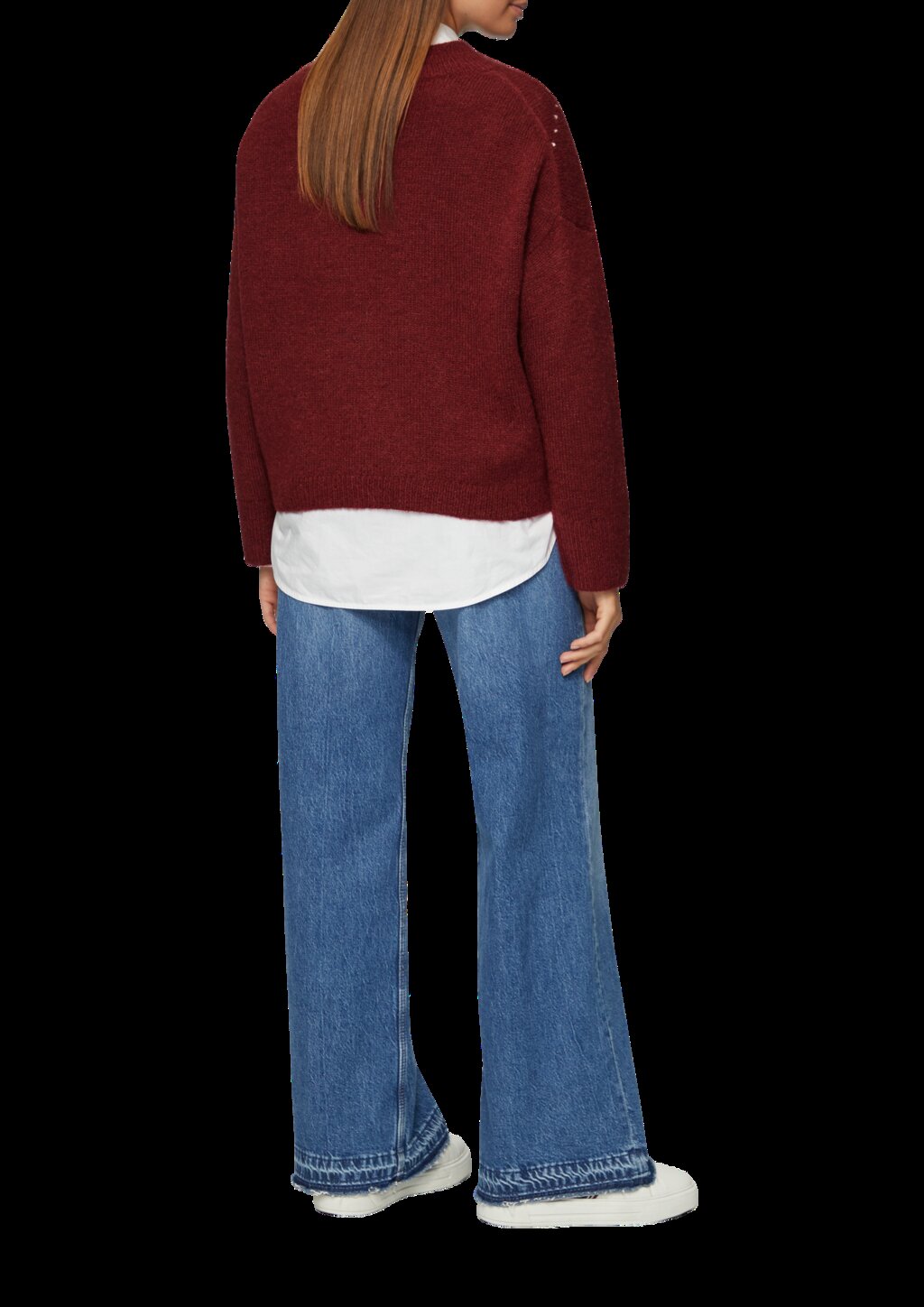 Oversized Wollmix-Strickpullover mit Argyle-Muster