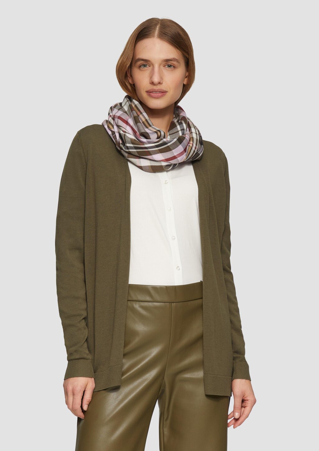 Karierter Loop-Schal aus Modalmix