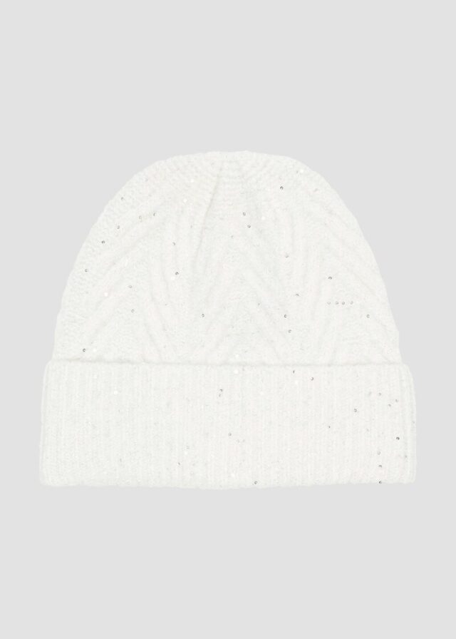 Strickmütze mit Glitzergarn