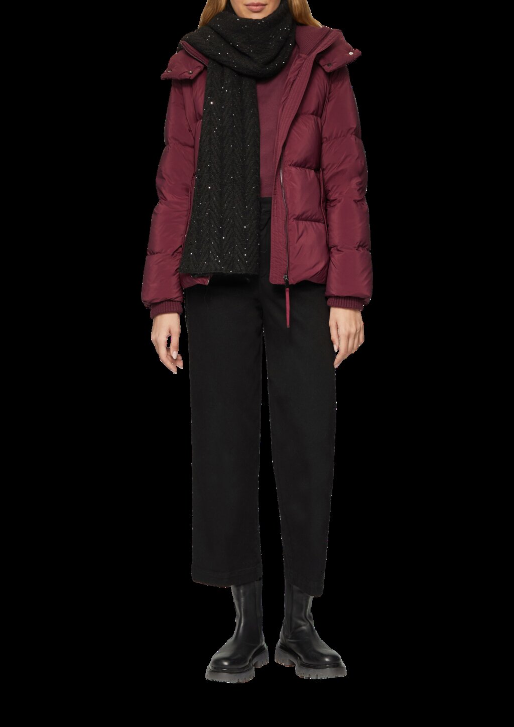 Strukturierter Schal mit feinen Pailletten