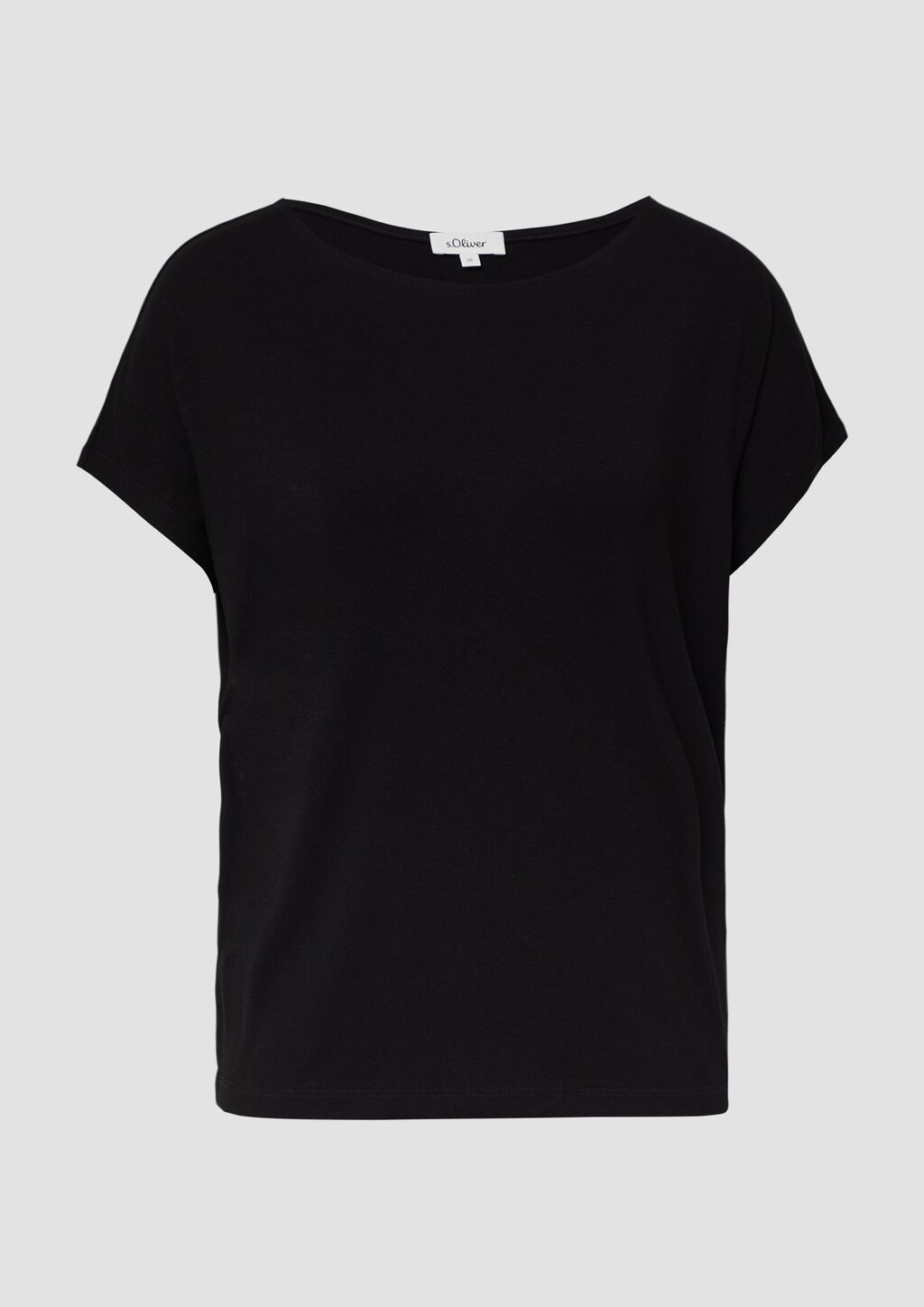 Fließendes Jersey-Shirt mit überschnittenen Schultern