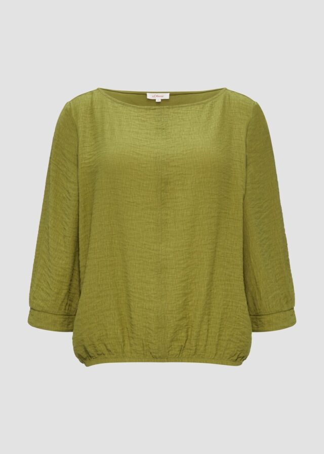 Fabricmix-Shirt im Relaxed Fit mit weitem Ärmel