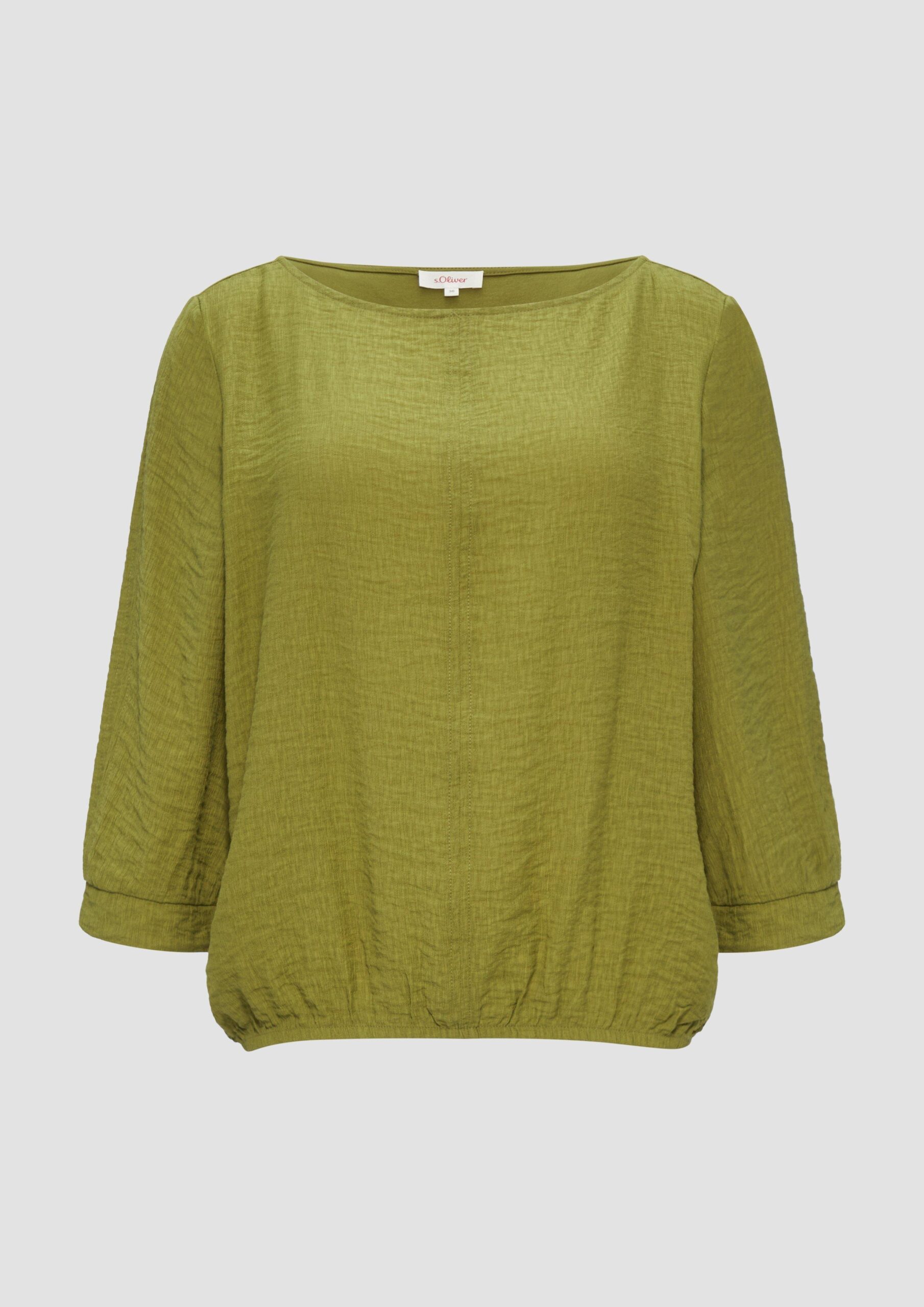 Fabricmix-Shirt im Relaxed Fit mit weitem Ärmel