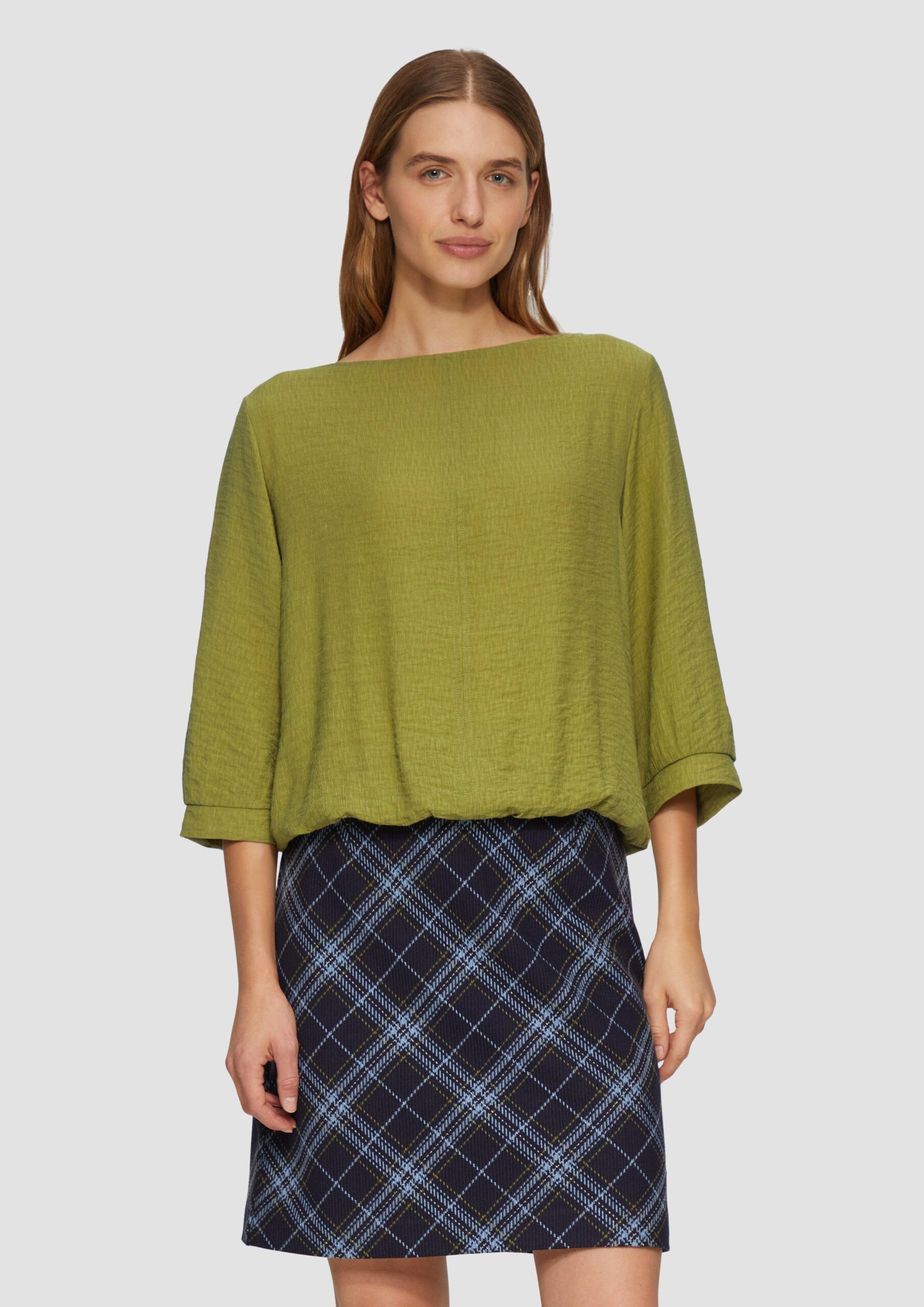 Fabricmix-Shirt im Relaxed Fit mit weitem Ärmel