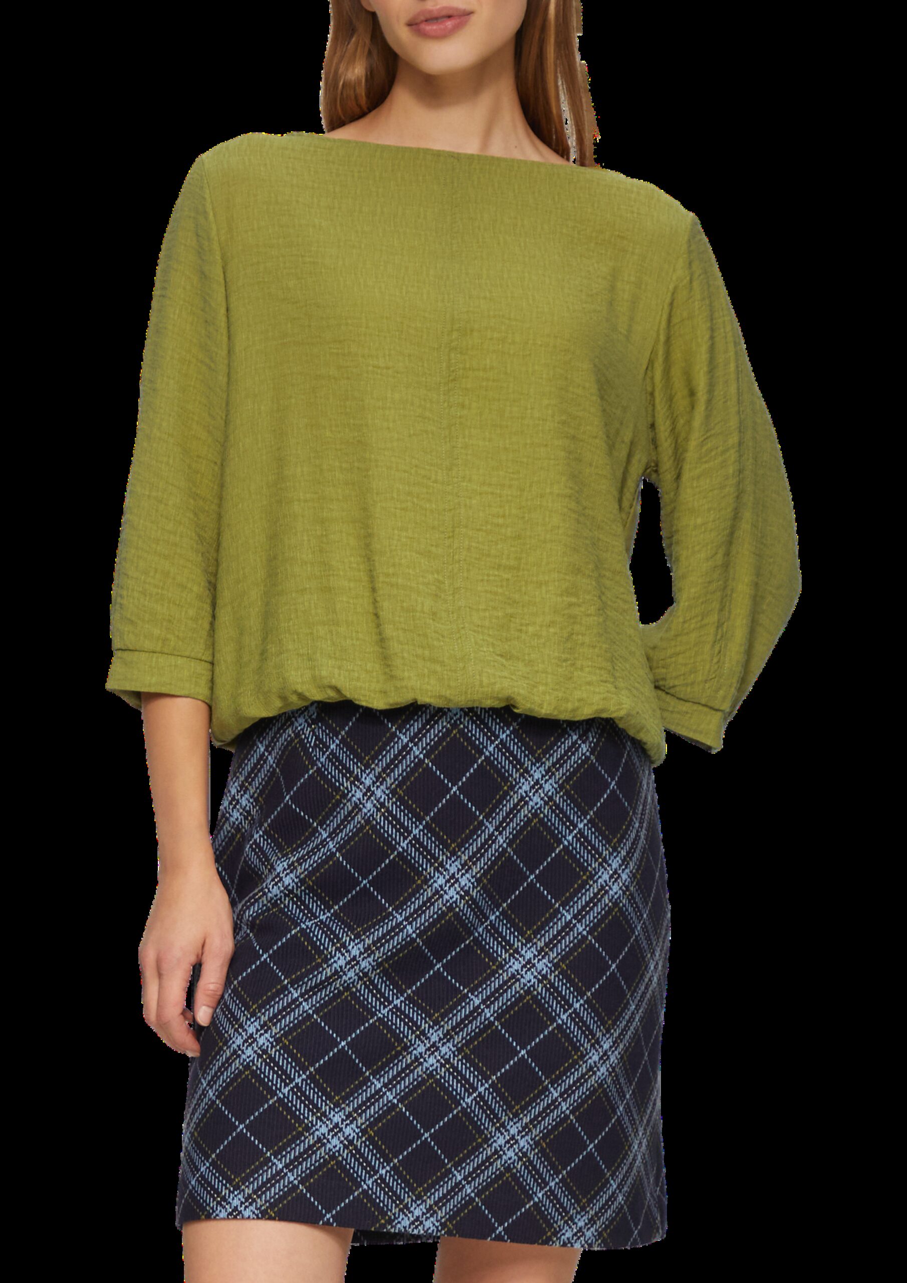 Fabricmix-Shirt im Relaxed Fit mit weitem Ärmel