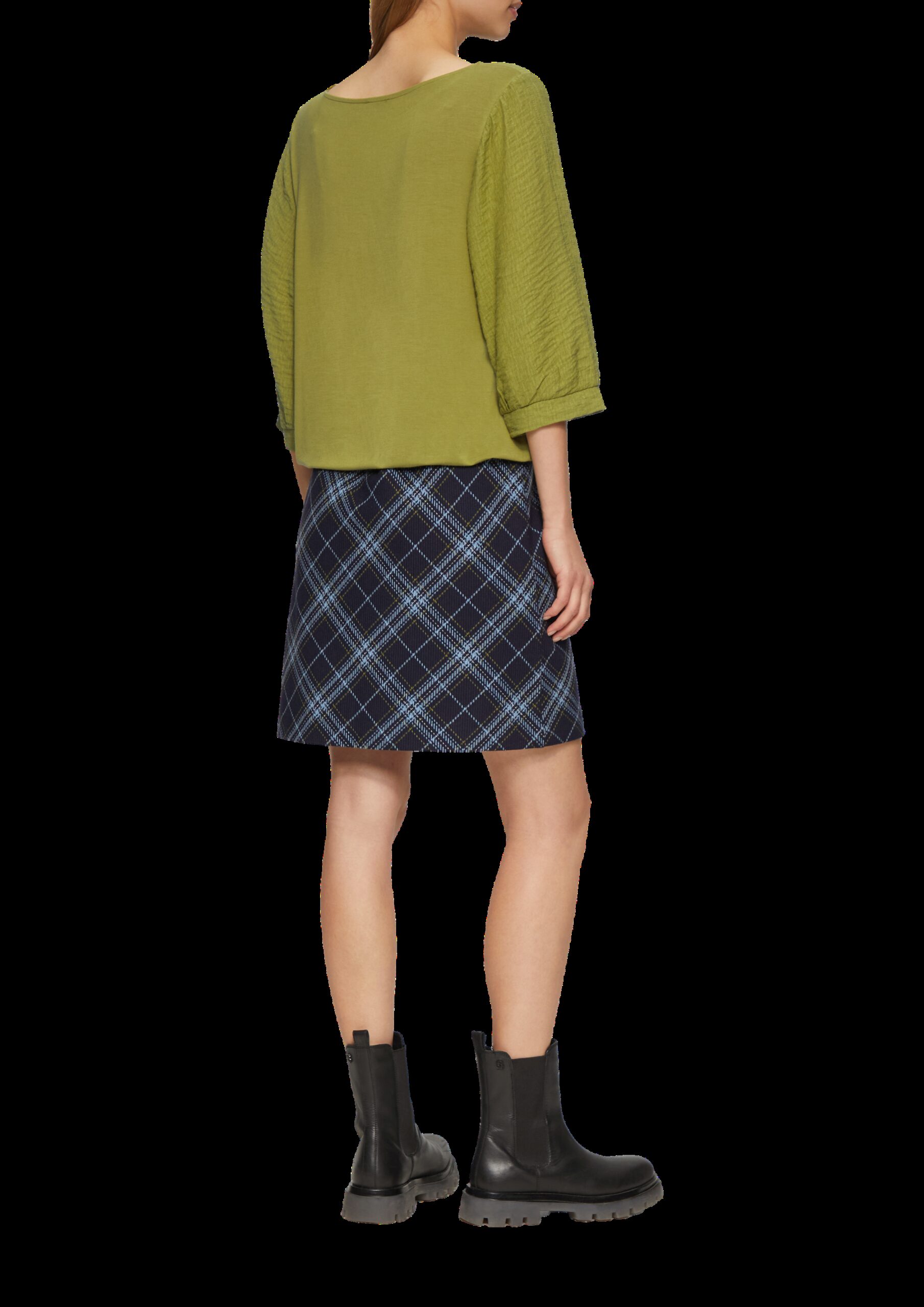 Fabricmix-Shirt im Relaxed Fit mit weitem Ärmel