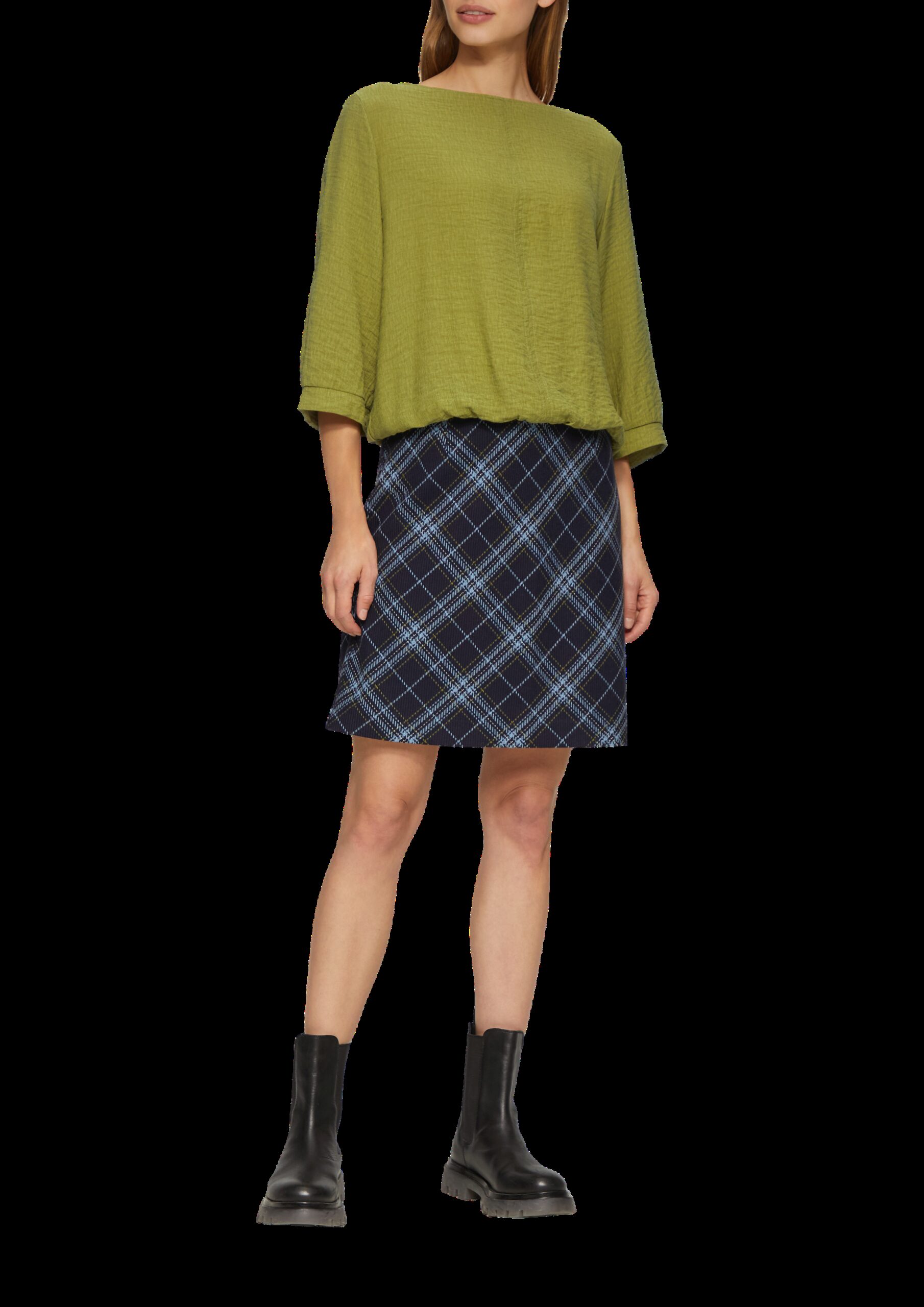 Fabricmix-Shirt im Relaxed Fit mit weitem Ärmel