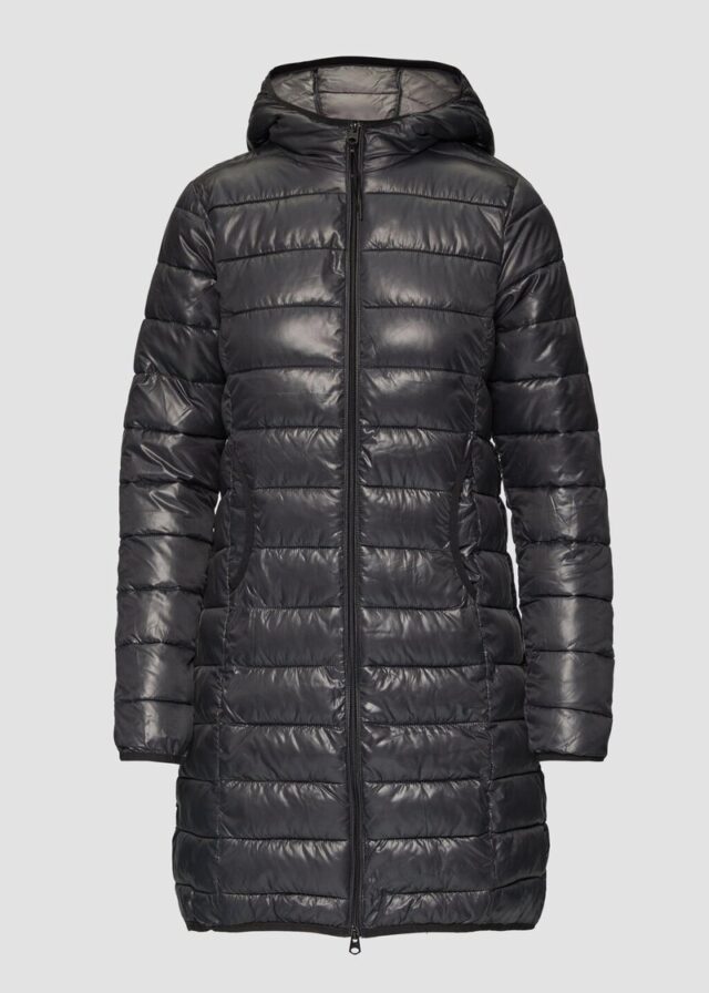 Leichter Steppmantel mit Kapuze
