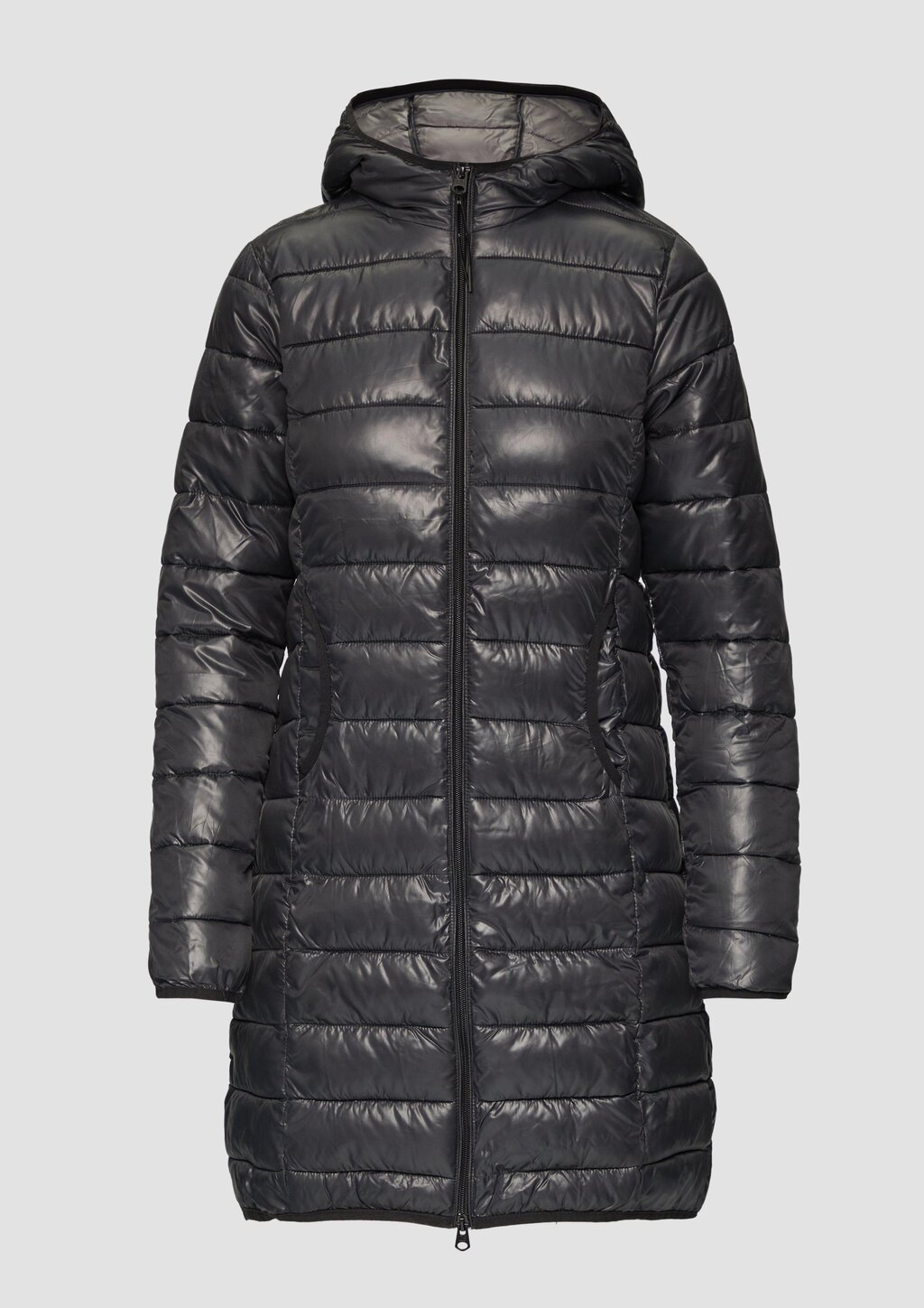 Leichter Steppmantel mit Kapuze