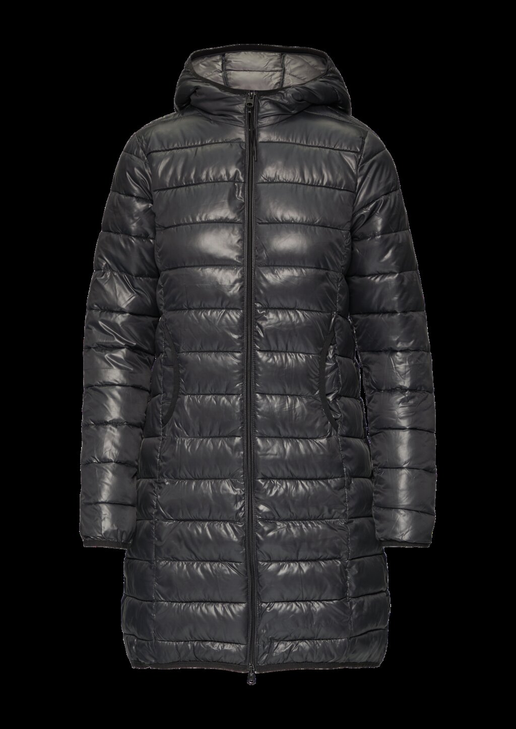 Leichter Steppmantel mit Kapuze