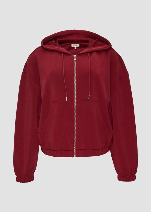 Sweatshirt-Jacke aus Scuba im Relaxed Fit