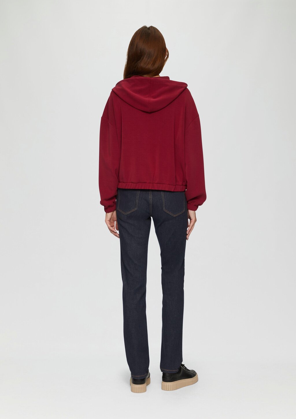 Sweatshirt-Jacke aus Scuba im Relaxed Fit