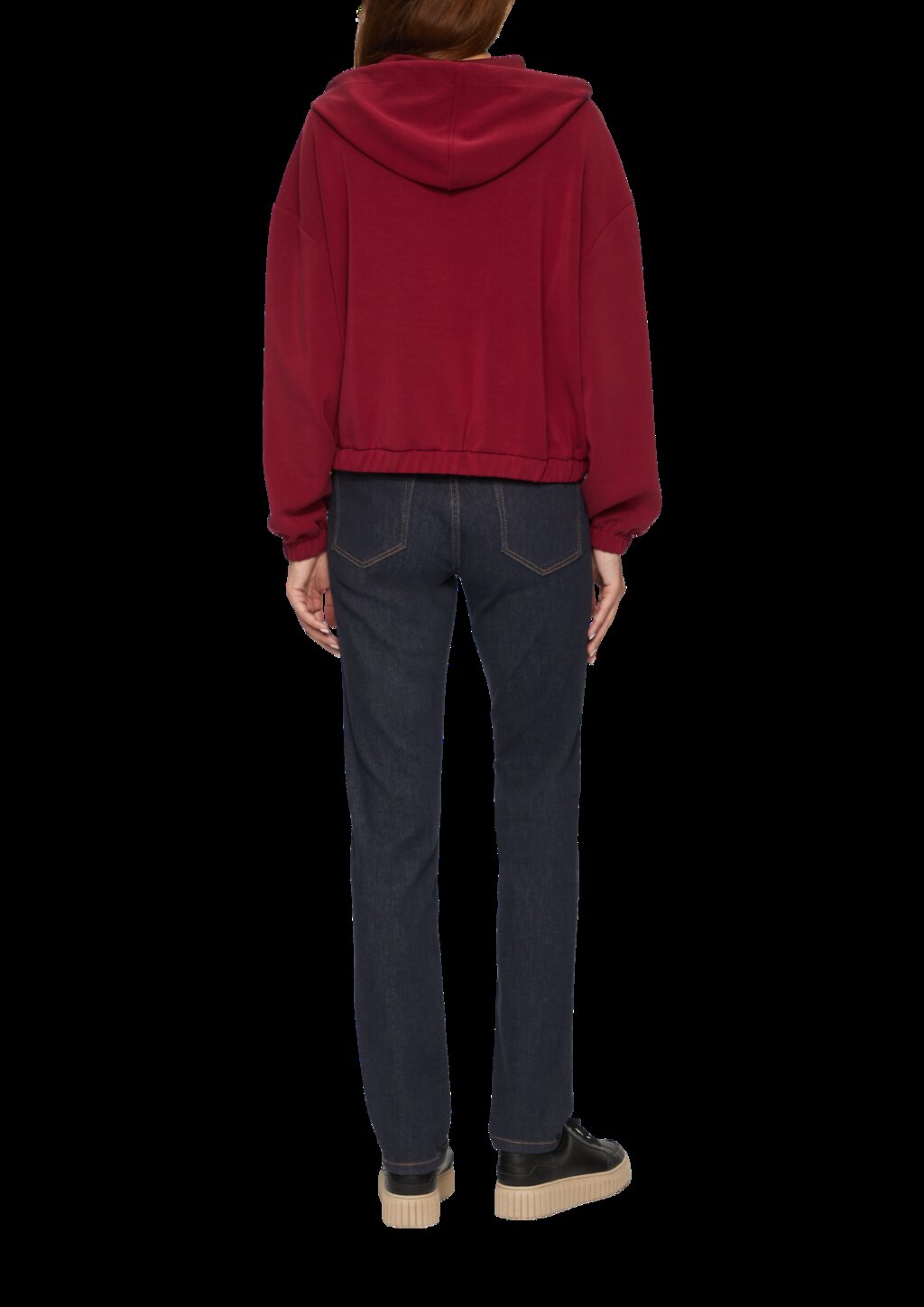 Sweatshirt-Jacke aus Scuba im Relaxed Fit