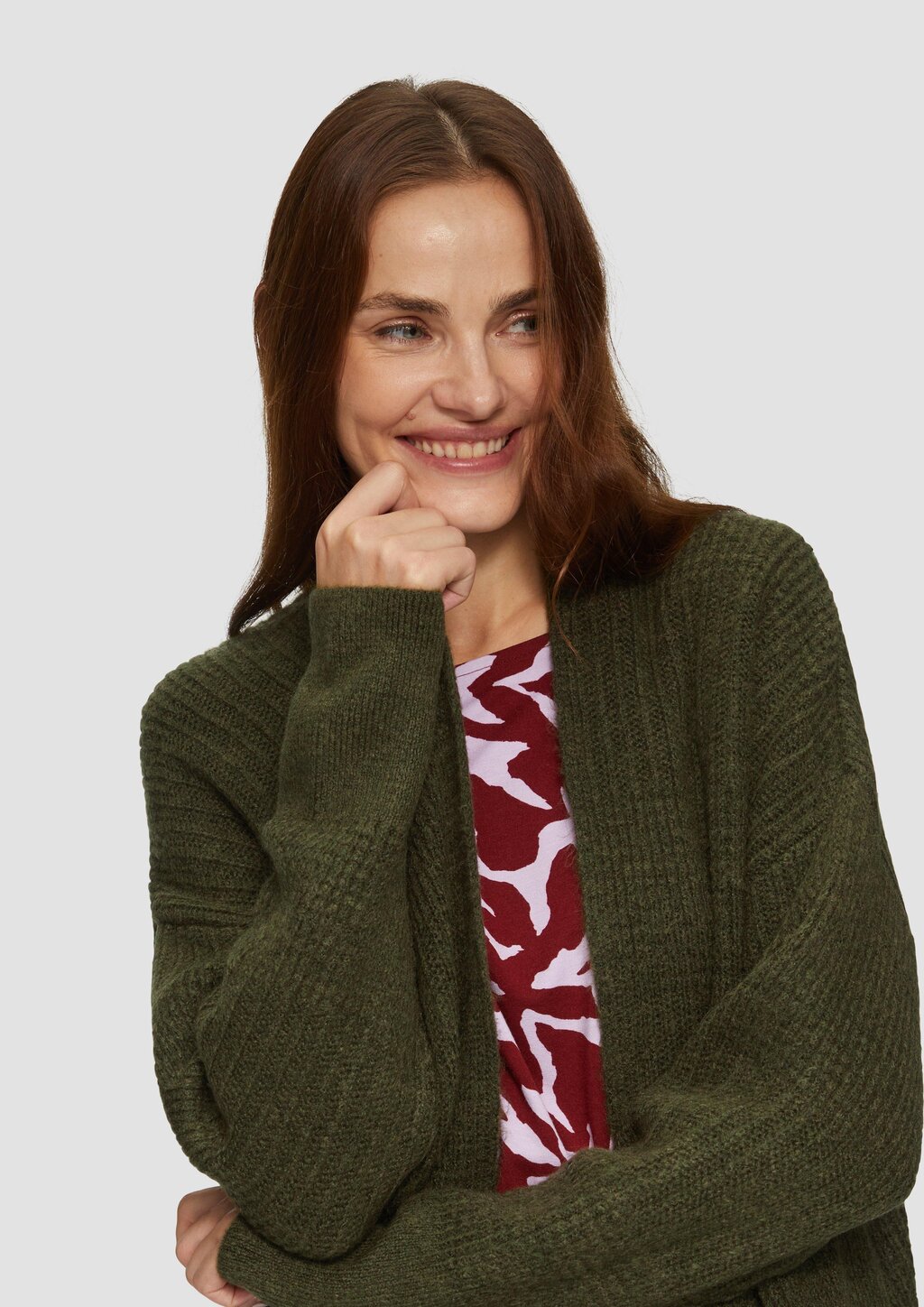 Flauschige Strickjacke in Oversize