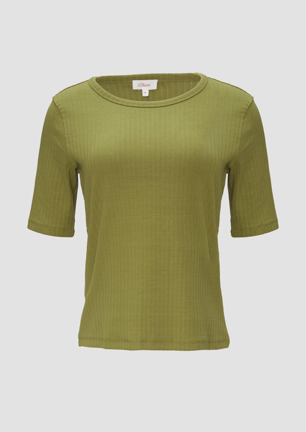 Geripptes Shirt mit halblangen Ärmeln