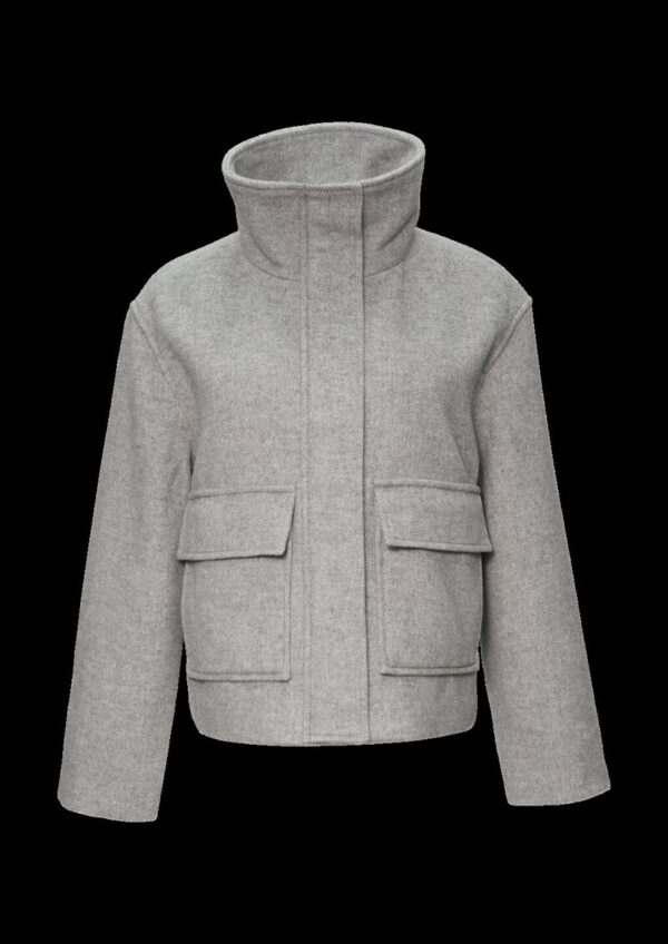Verkürzte Wolljacke mit aufgesetzten Taschen