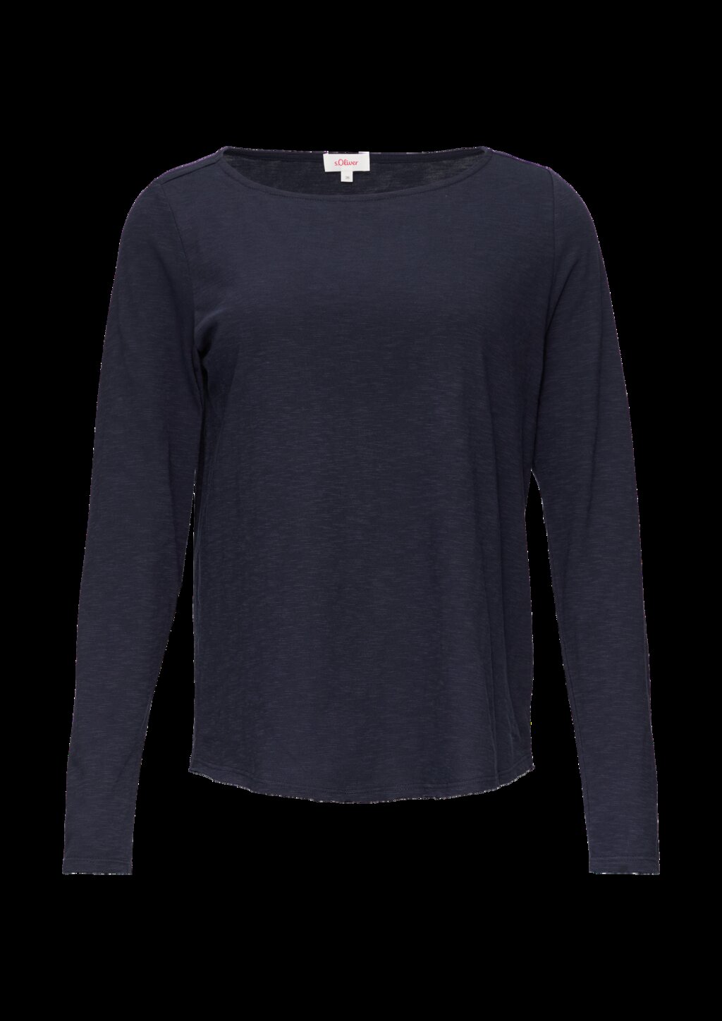 T-Shirt mit U-Boot-Ausschnitt und offenen Kanten