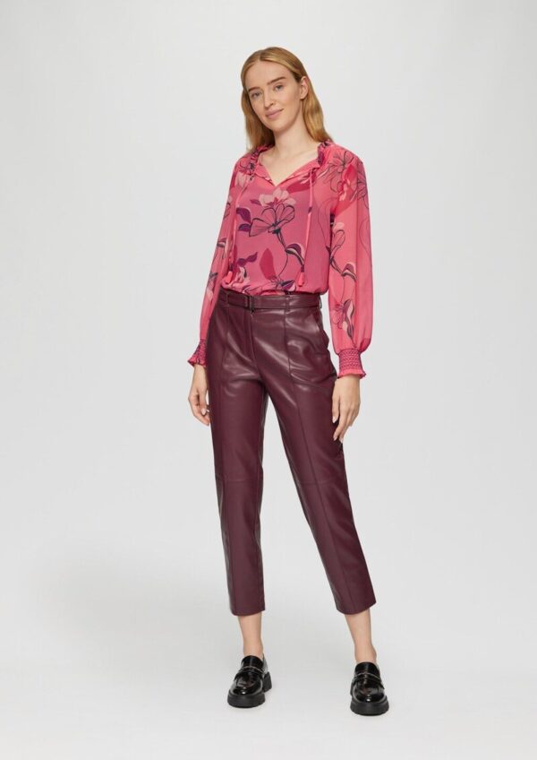 Transparente Chiffon-Bluse mit Smok-Details