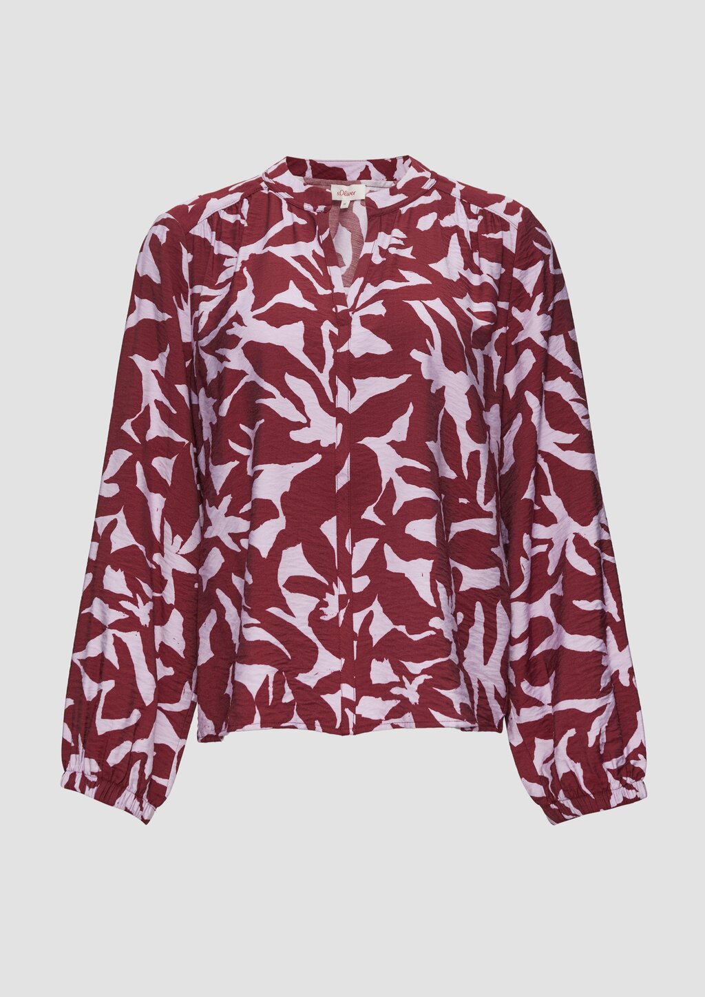 Strukturierte Viskose-Bluse mit All-over-Print