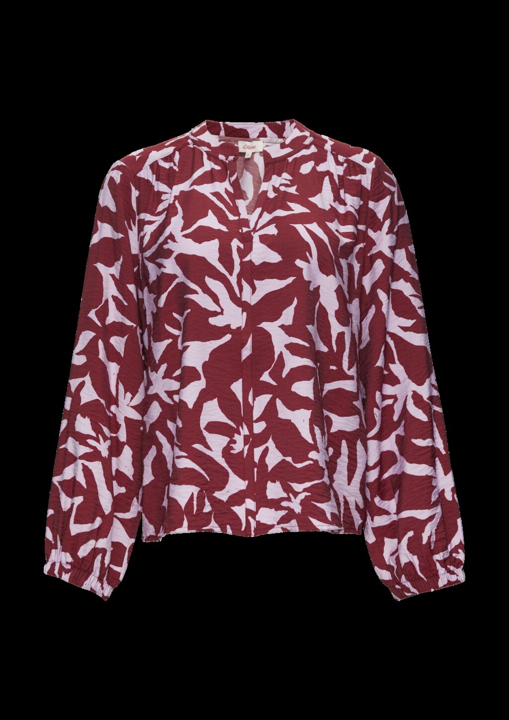 Strukturierte Viskose-Bluse mit All-over-Print