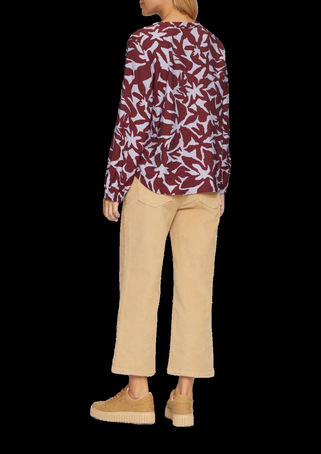 Strukturierte Viskose-Bluse mit All-over-Print