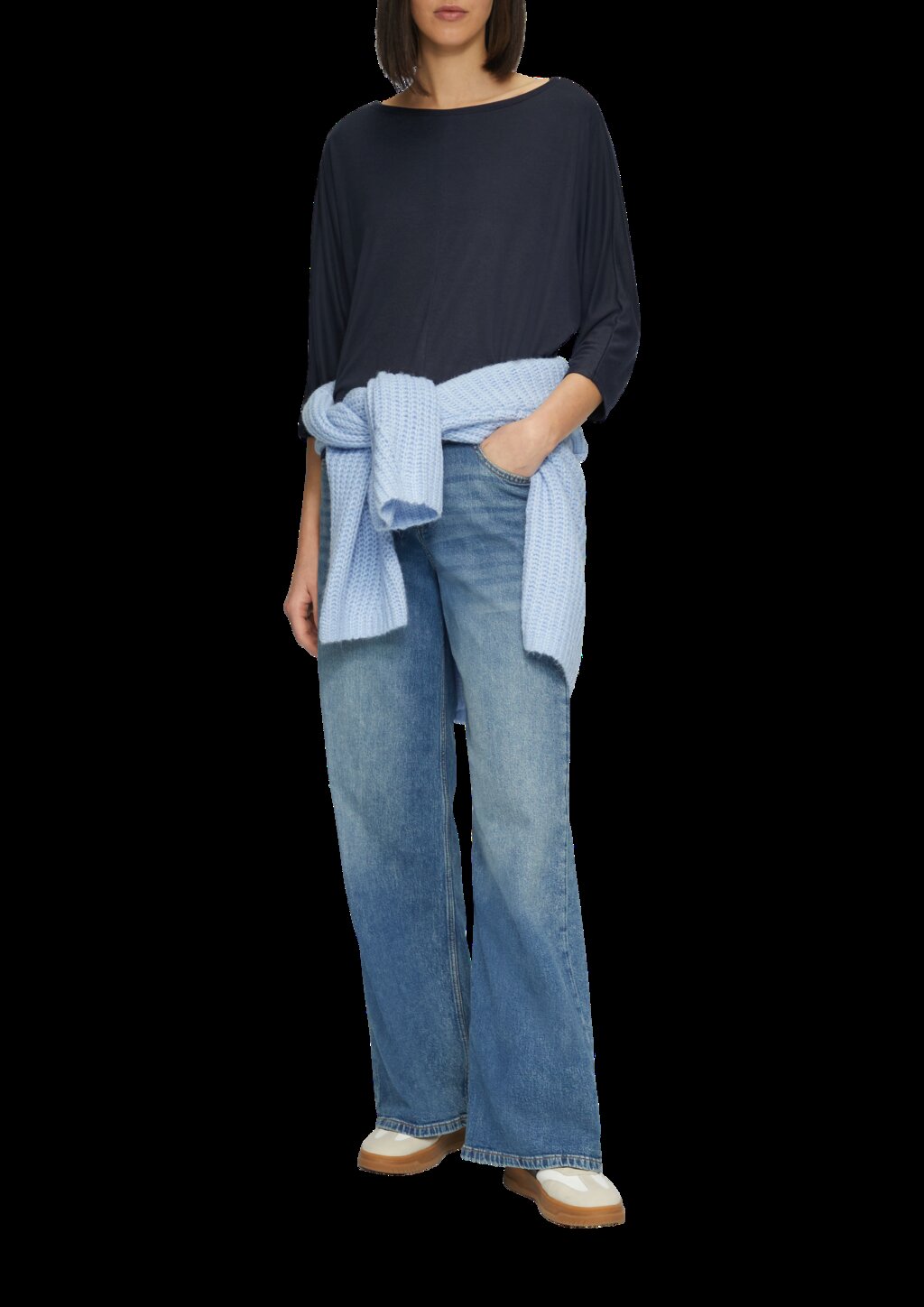 O-Shape-Shirt mit Fledermausarm