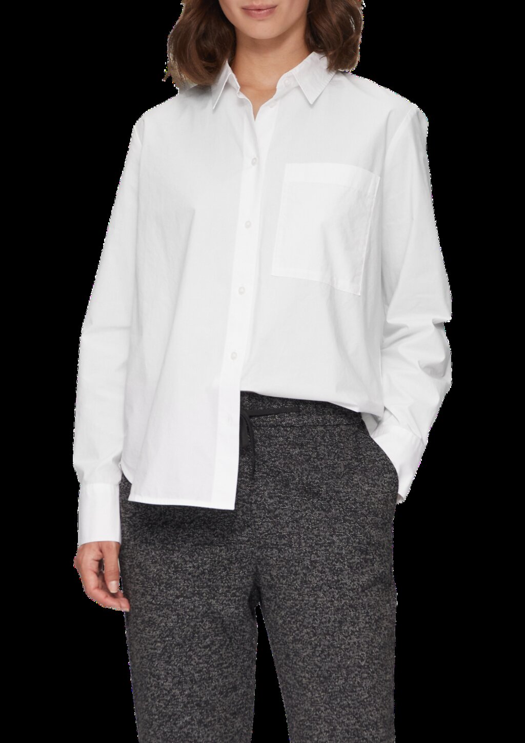 Hemdbluse aus Baumwolle mit Kontrast-Details