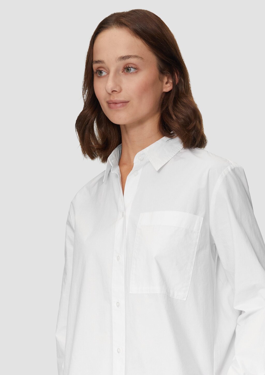 Hemdbluse aus Baumwolle mit Kontrast-Details