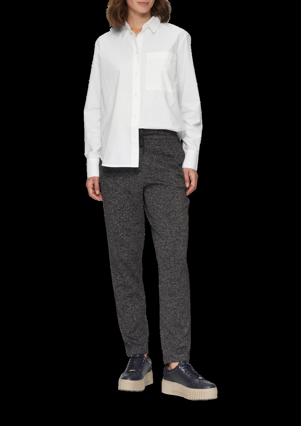 Hemdbluse aus Baumwolle mit Kontrast-Details