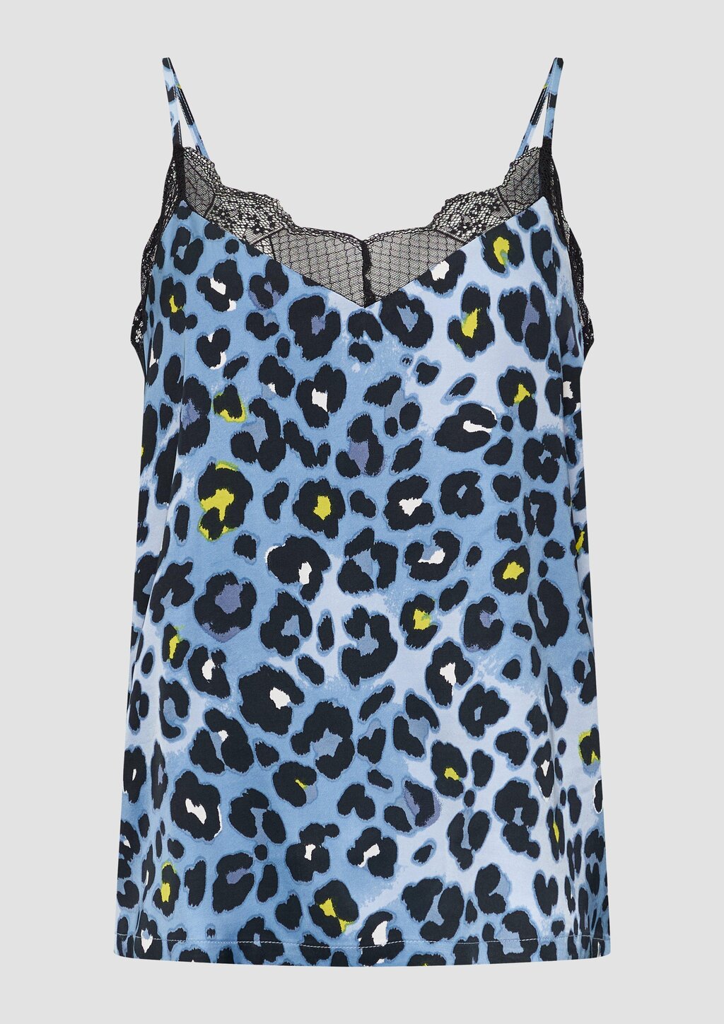 Satintop mit Spitzen-Besatz