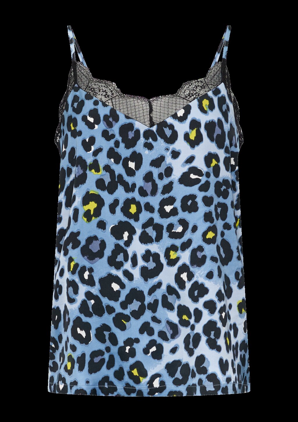 Satintop mit Spitzen-Besatz