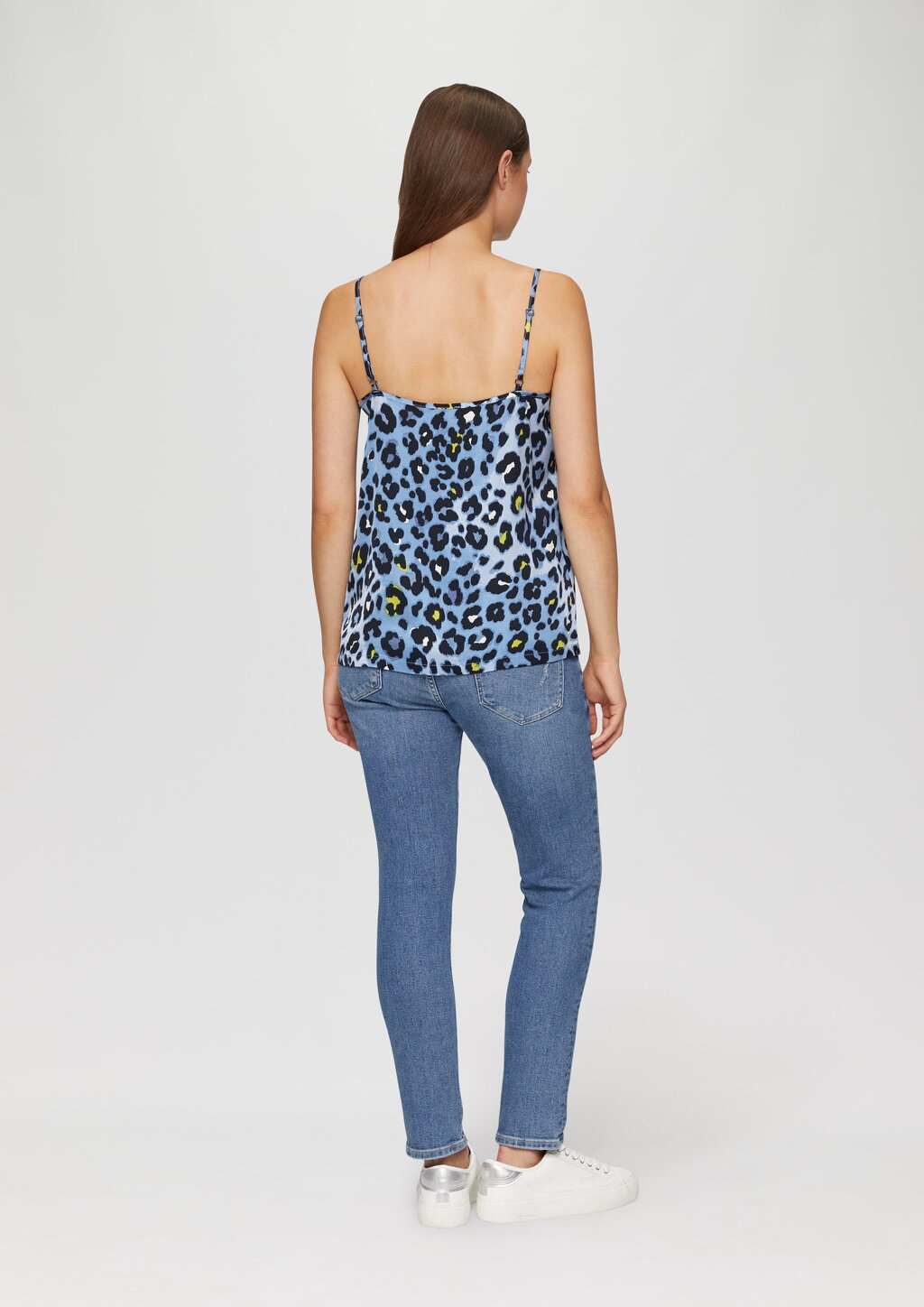 Satintop mit Spitzen-Besatz