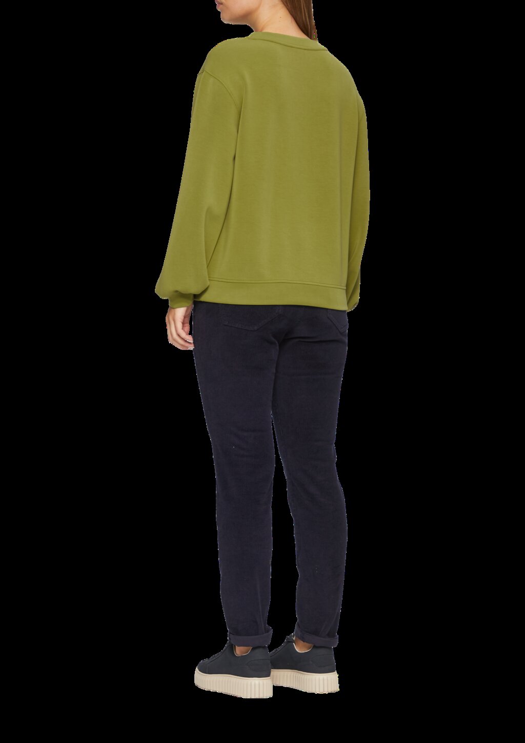 Scuba-Sweatshirt mit V-Ausschnitt