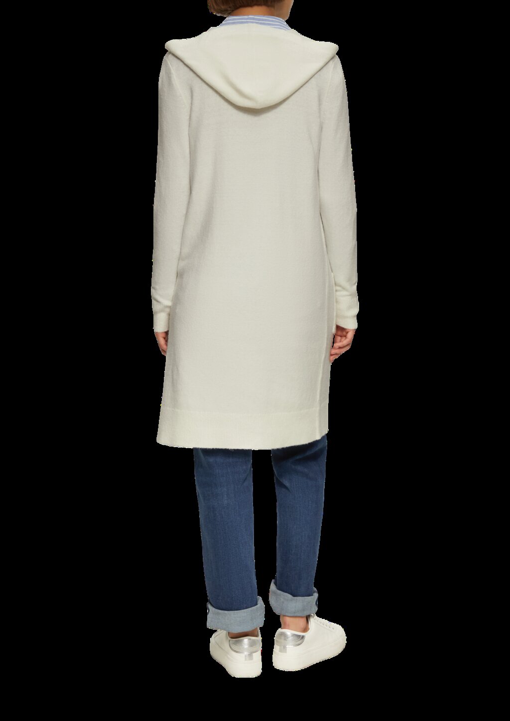 Long-Cardigan mit Kapuze