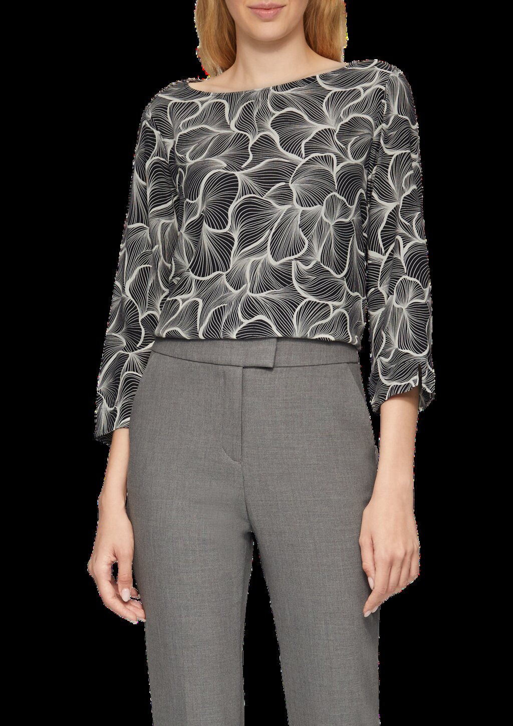 Viskose-Bluse mit 3/4 Arm