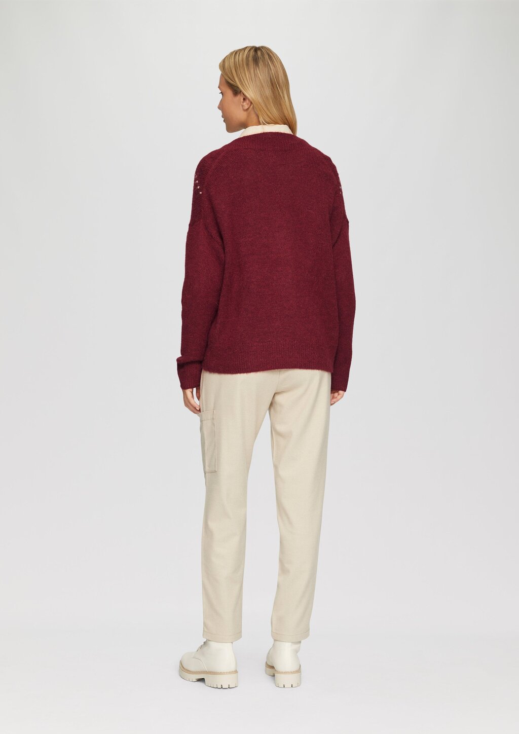 Oversized Wollmix-Strickjacke mit Argyle-Muster