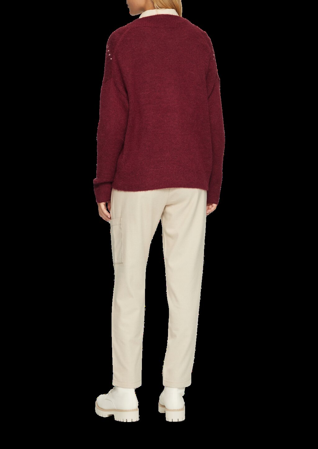 Oversized Wollmix-Strickjacke mit Argyle-Muster