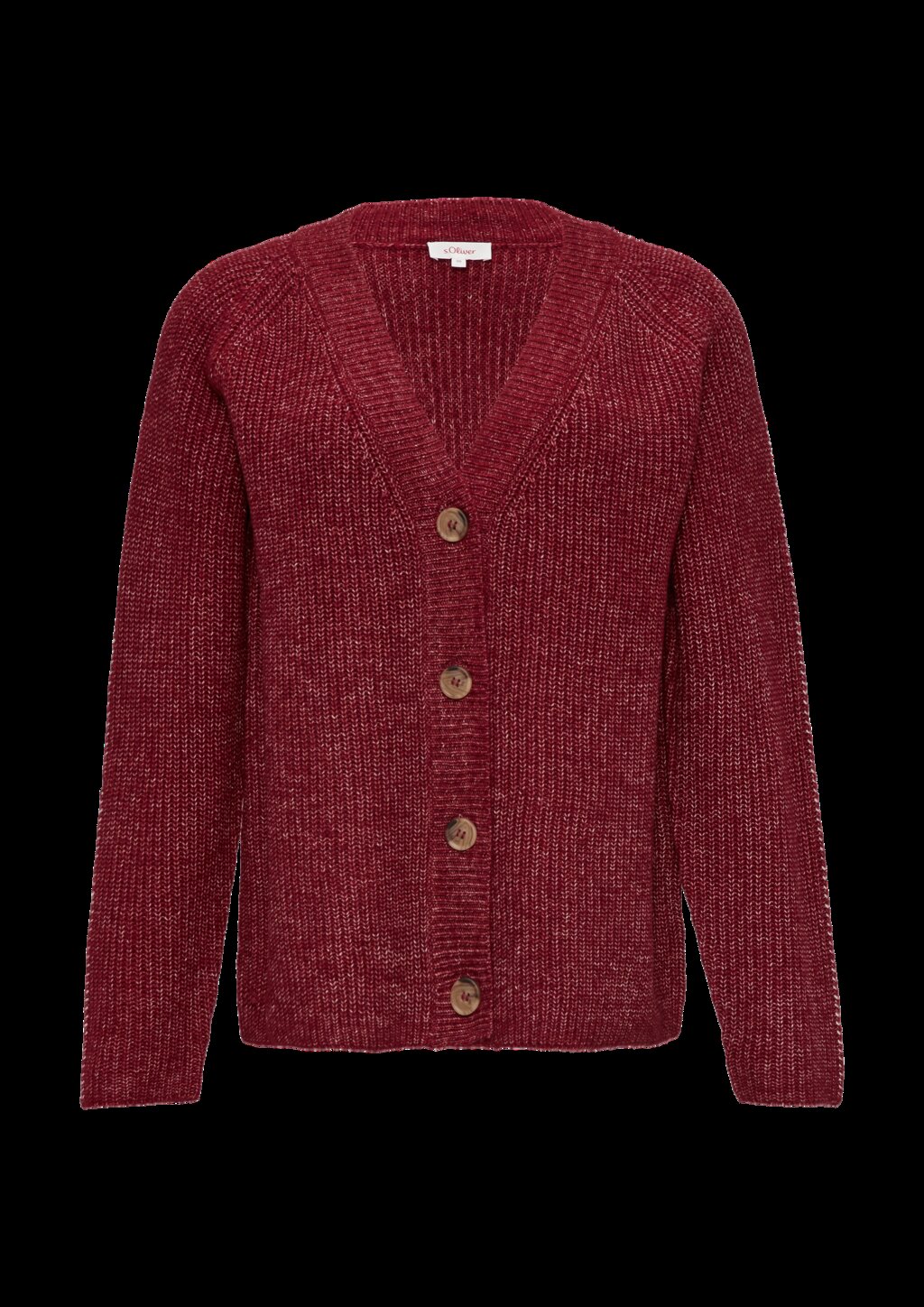 Strickjacke aus Wollmix mit Kontrast-Details