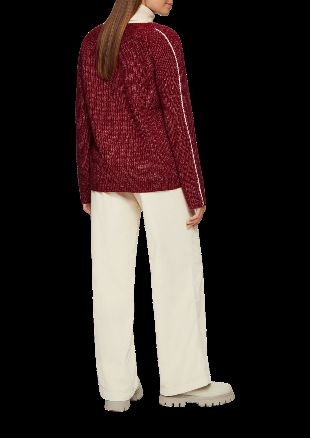 Strickjacke aus Wollmix mit Kontrast-Details