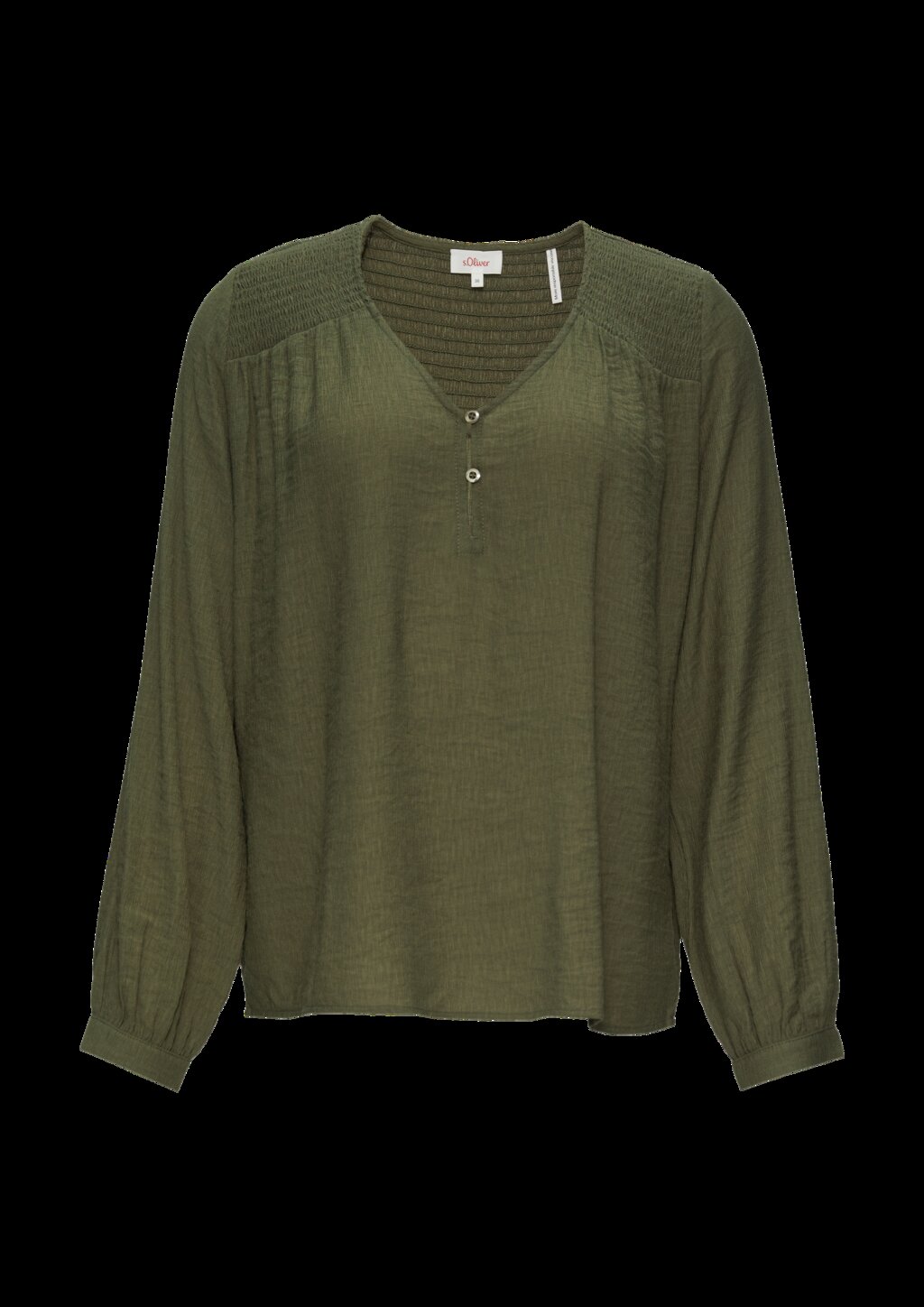 Strukturierte Bluse aus Viskosemix mit Smok Details