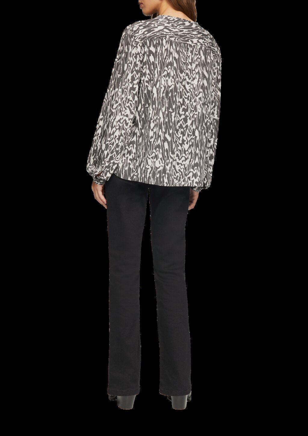 Melierte Viskosebluse im Loose Fit