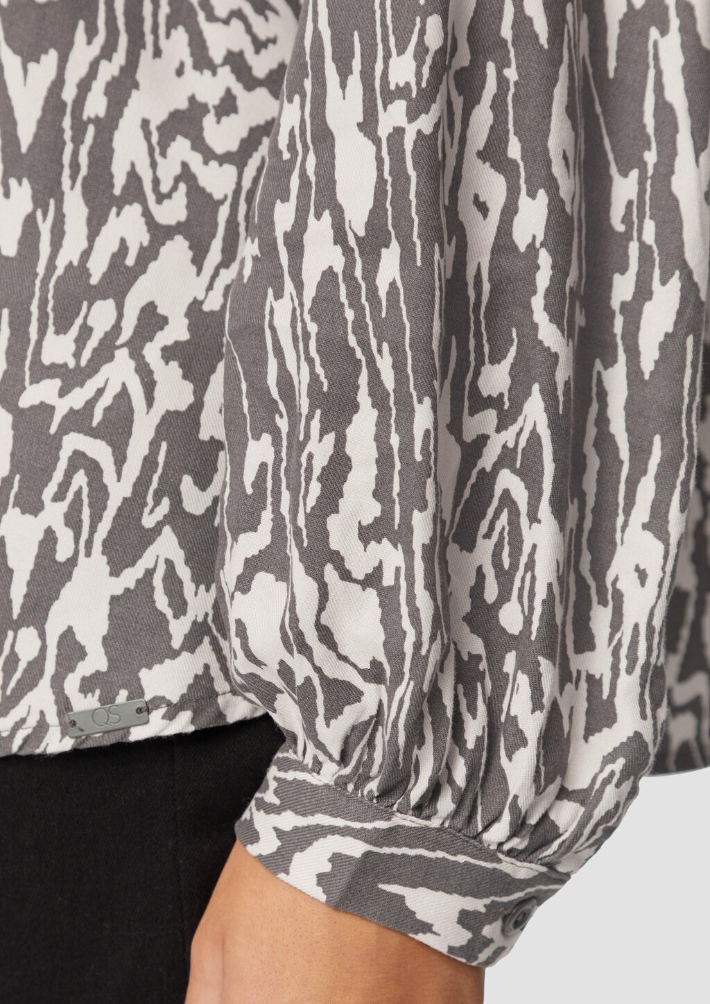 Melierte Viskosebluse im Loose Fit