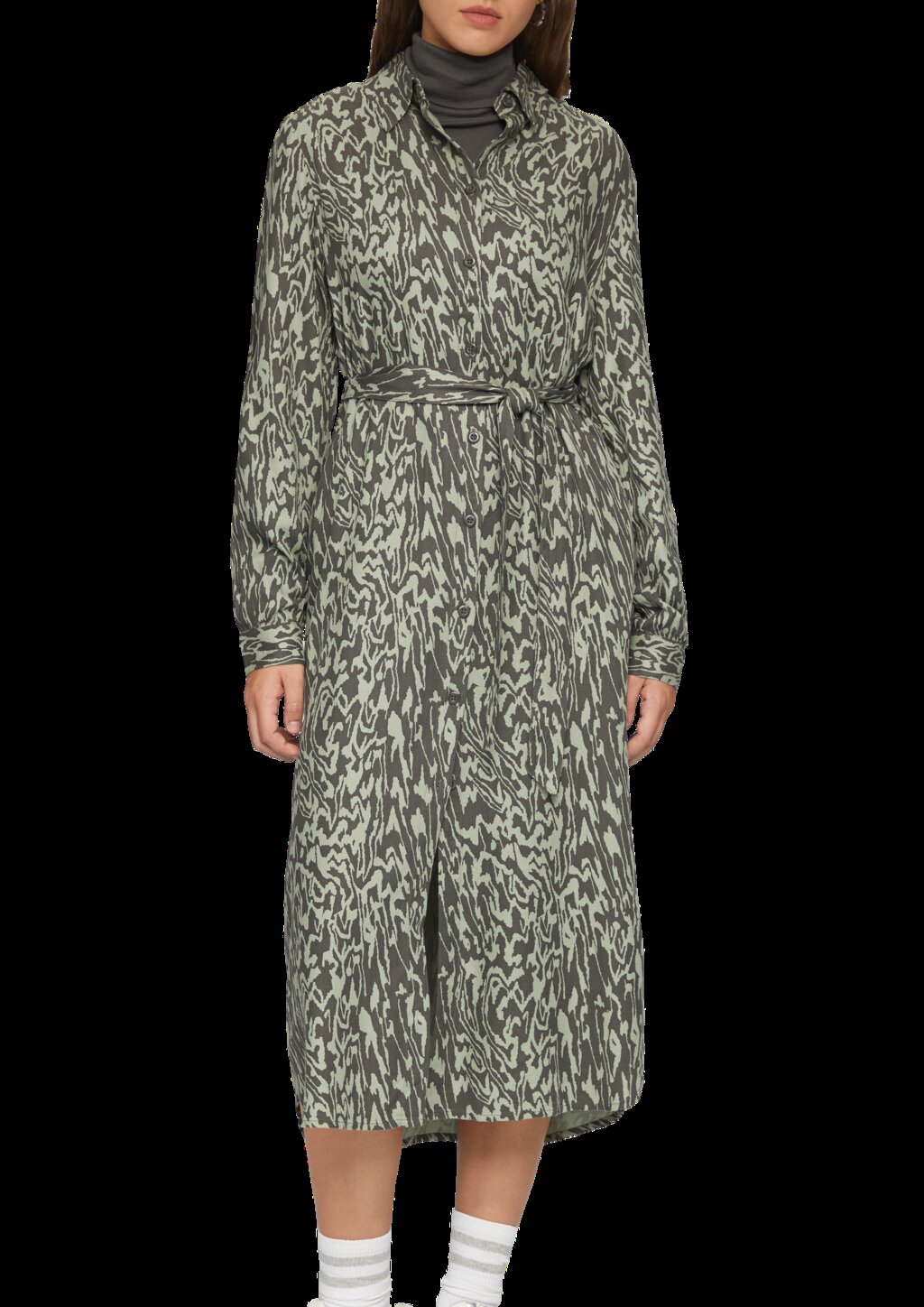 Langes Kleid mit All-Over-Print