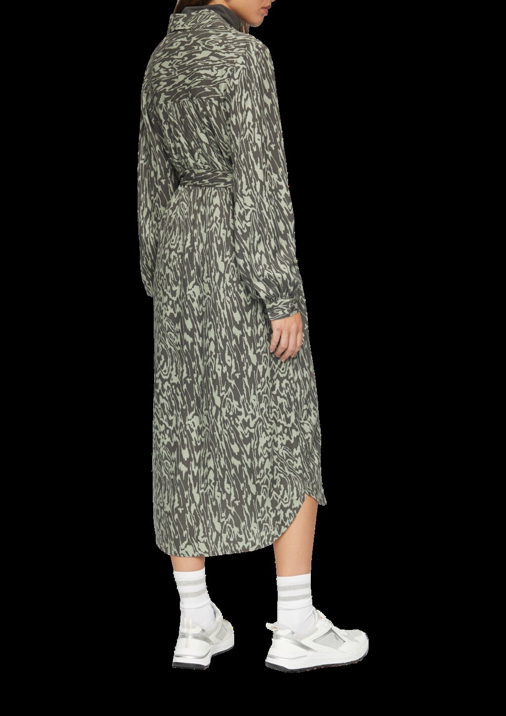 Langes Kleid mit All-Over-Print