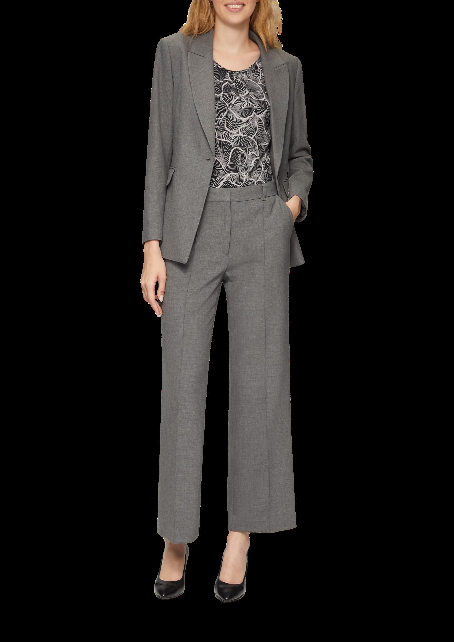 Fein gemusterte Bluse mit Raffungen