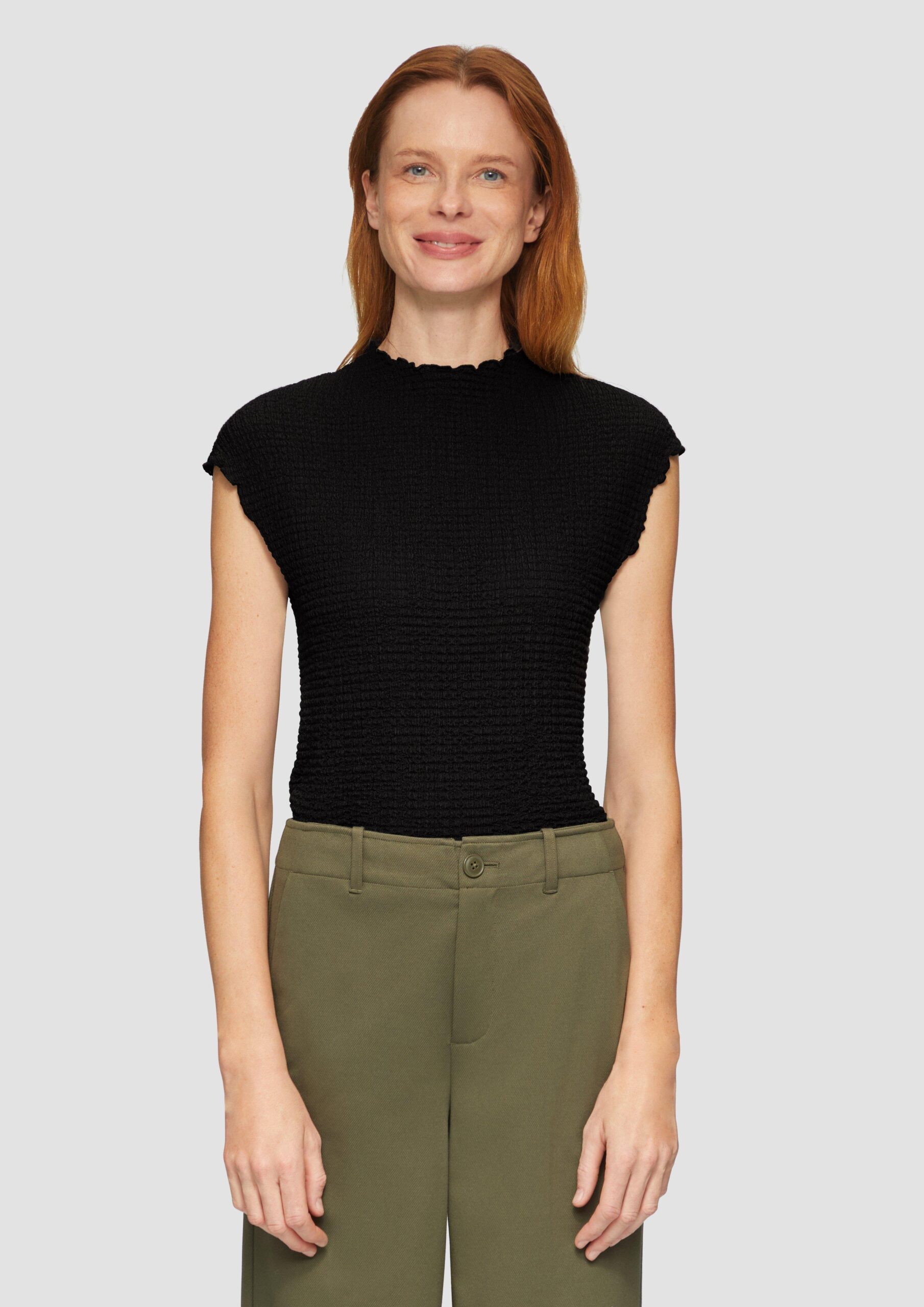 T-Shirt in Crêpe-Optik