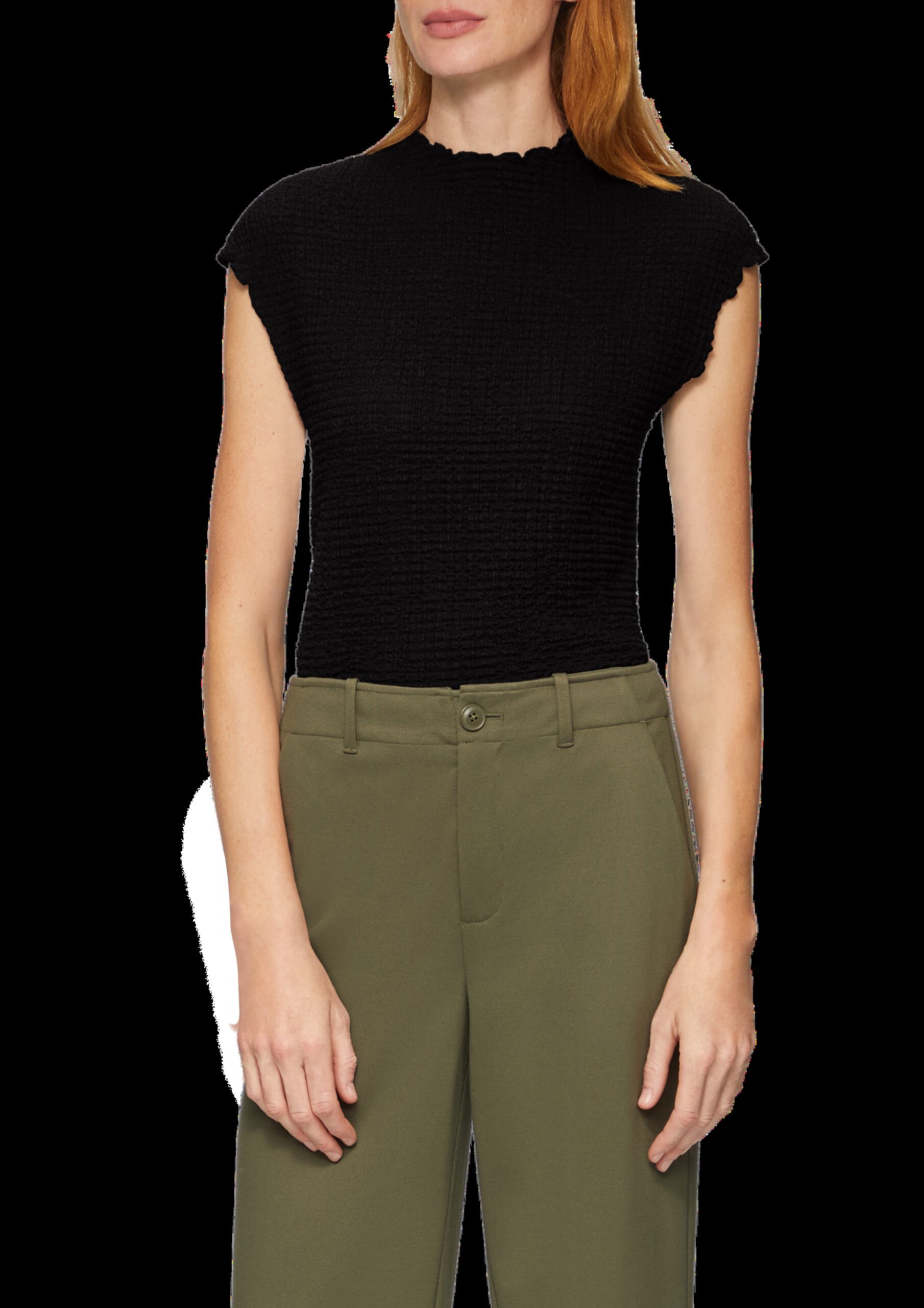 T-Shirt in Crêpe-Optik