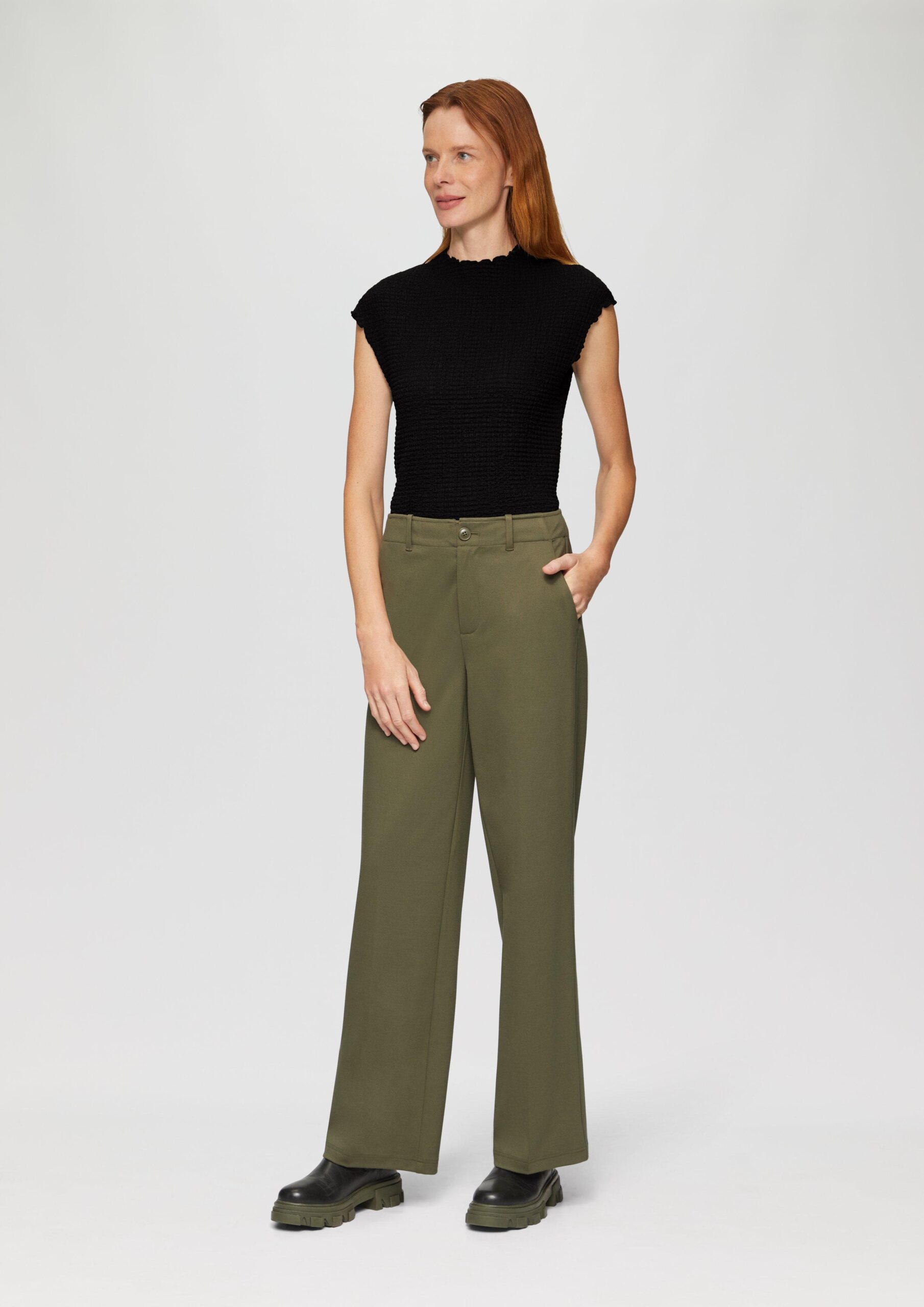 T-Shirt in Crêpe-Optik