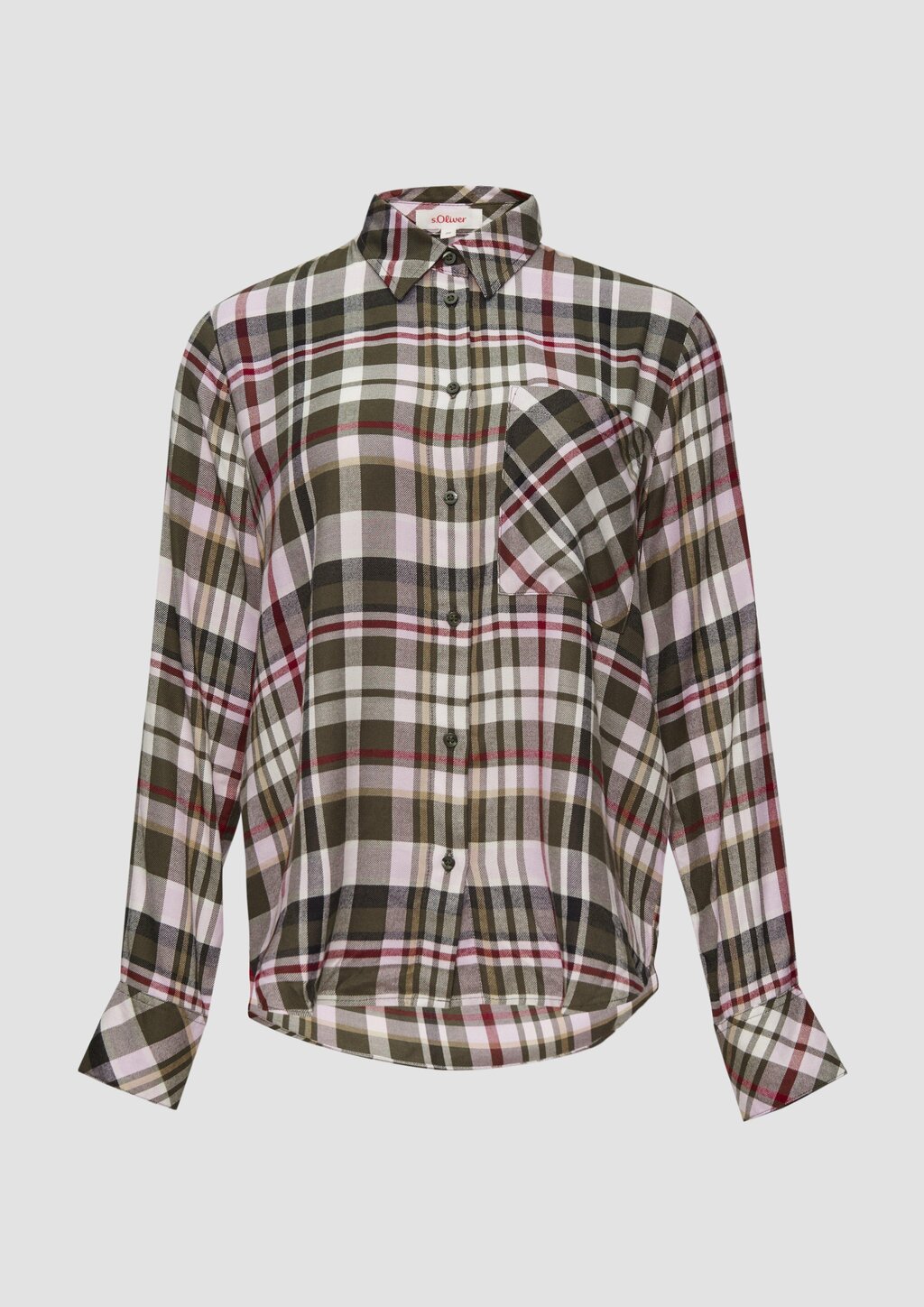 Karierte Hemdbluse aus Viskosemix