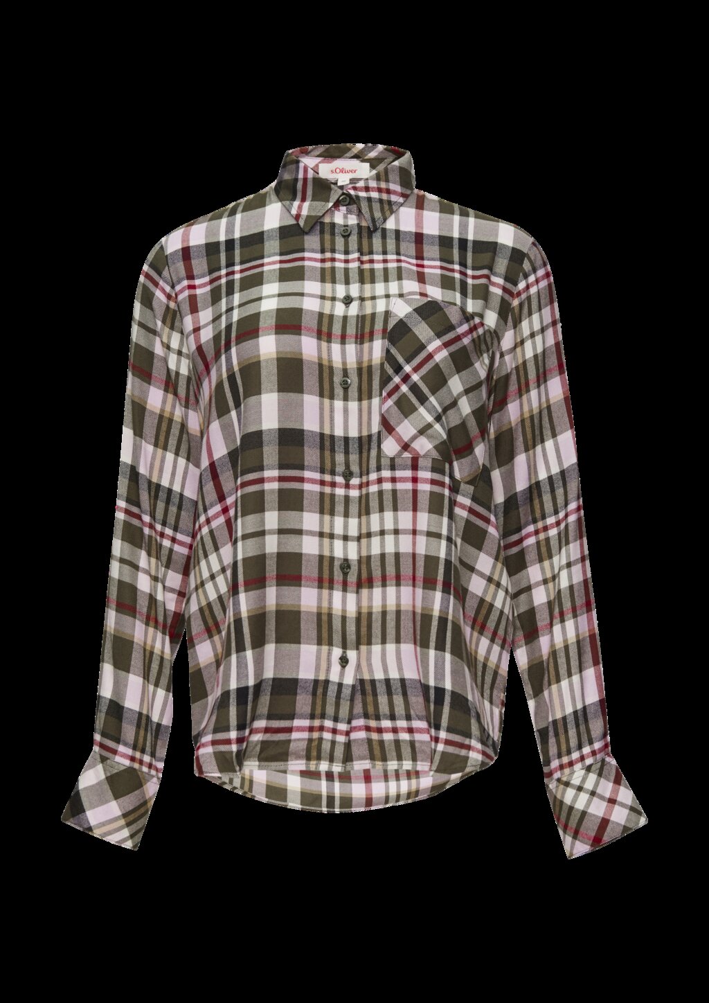 Karierte Hemdbluse aus Viskosemix